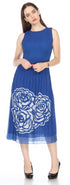 Sleeveless Big Flower Midi Dress - DR925